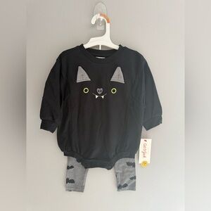 Cat & Jack Baby Halloween Bat Matching Set SZ 12M Long Sleeve Jogger New Fall